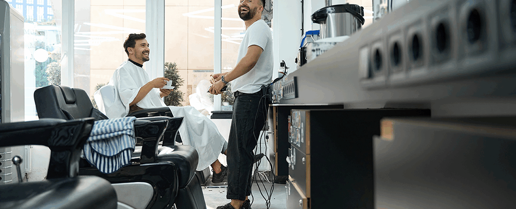 At the barber shop